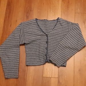 Cropped Striped Cardigan